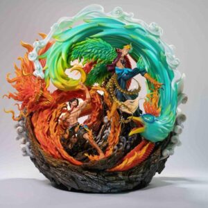 Statue Collector One Piece Ace Et Marco Dragon De Feu Et Phoenix De Flammes Bleu